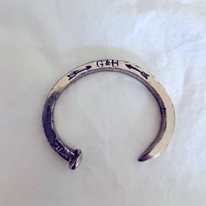 🎁RAILROAD SPIKE GUNMETAL CUFF BY GILES & BROTHER  💞  NWOT